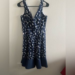 Nine West Women’s Blue and White Polk a Dot Dress Sz 6